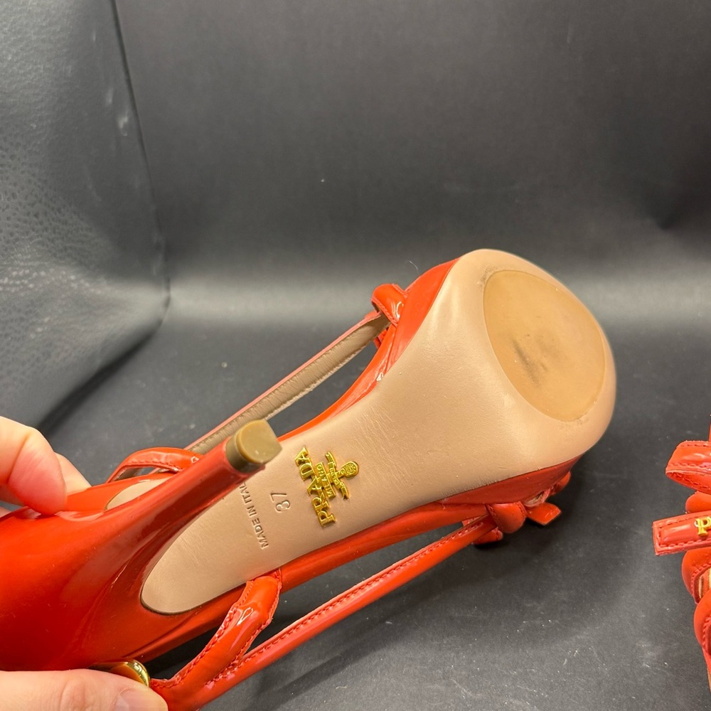 Prada Coral patent leather slingback heels - Picture 13 of 14